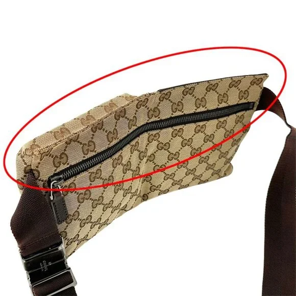 Gucci Bag Body Bag Waist Bag GG Canvas Beige Brown 28566 Fashionable - Picture 7 of 14